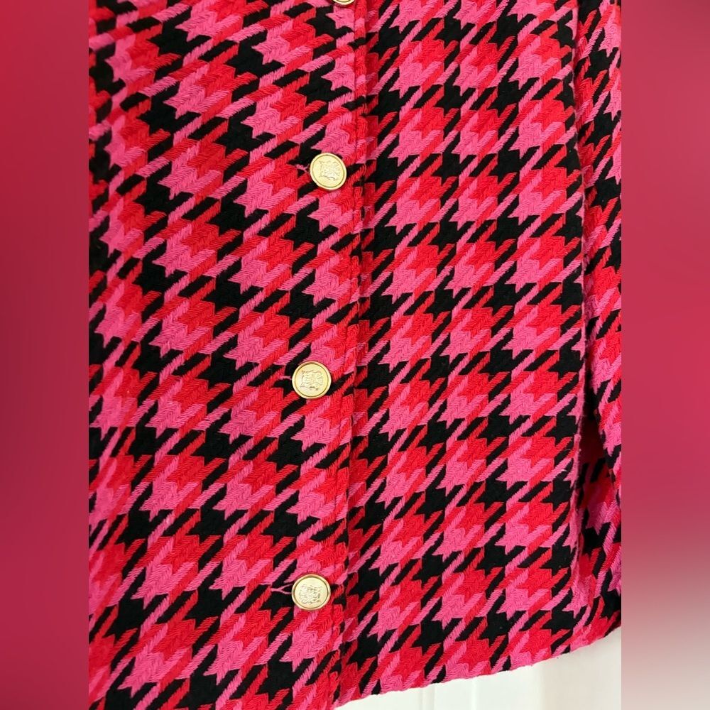 SHEIN Pink Black Houndstooth Blazer Lady Jacket Size S/M - Picture 13 of 16